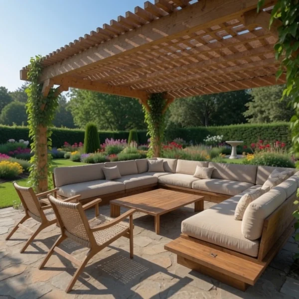 Outdoor Corner Unit - Teak Wood