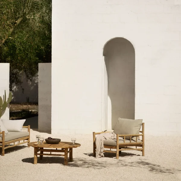 Scandinavian Outdoor Bamboo Armchair Detail