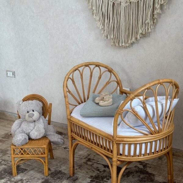 Portable Open-Weave Rattan Bassinet