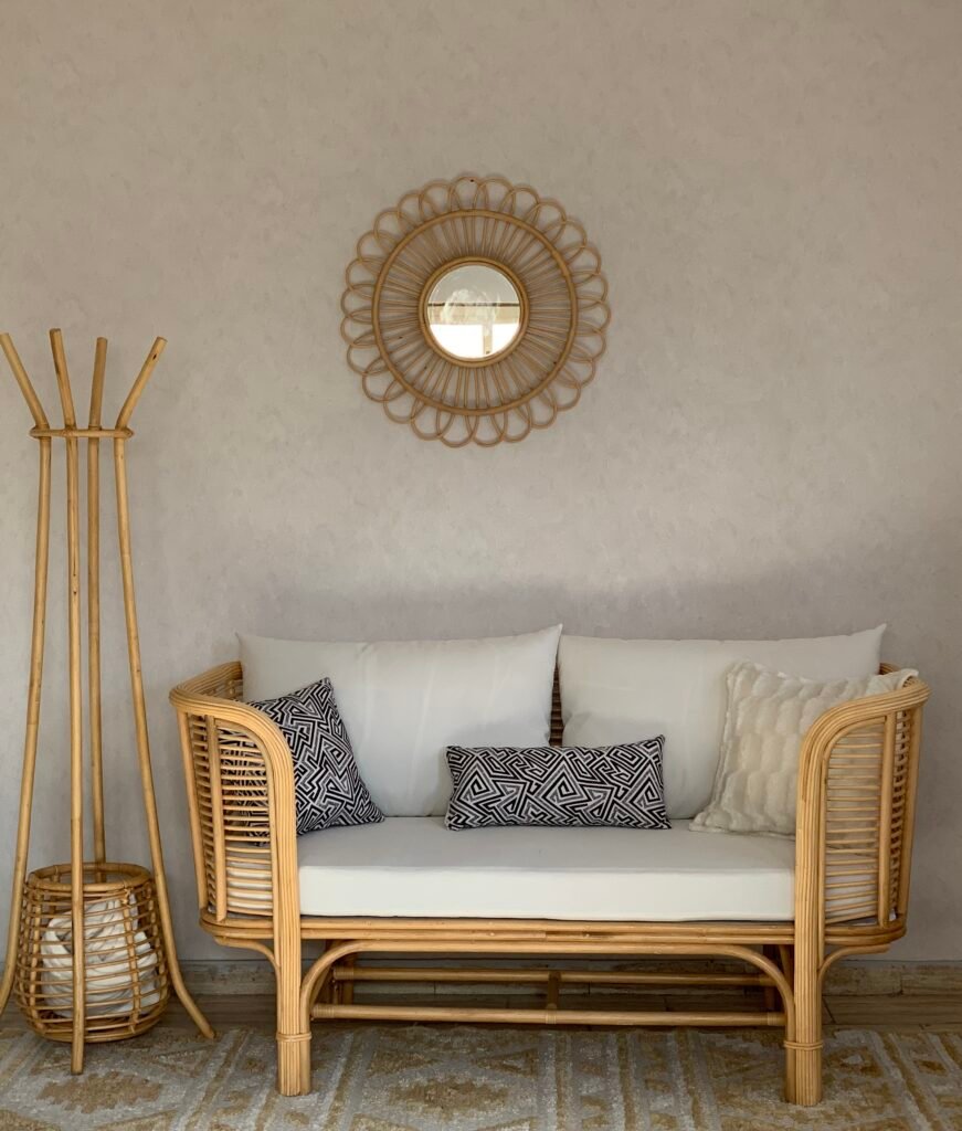 SAMA Curved Cane Sofa