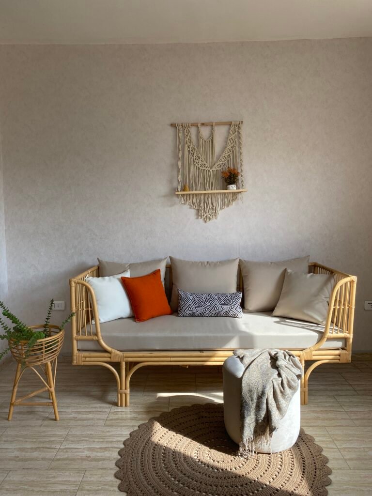 Spindle rail detail on the side of SEDRA rattan daybed