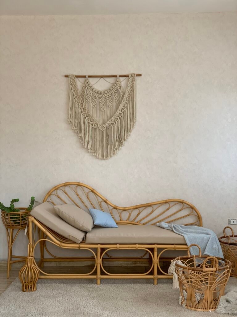 TALA Fan-Back Rattan Bench