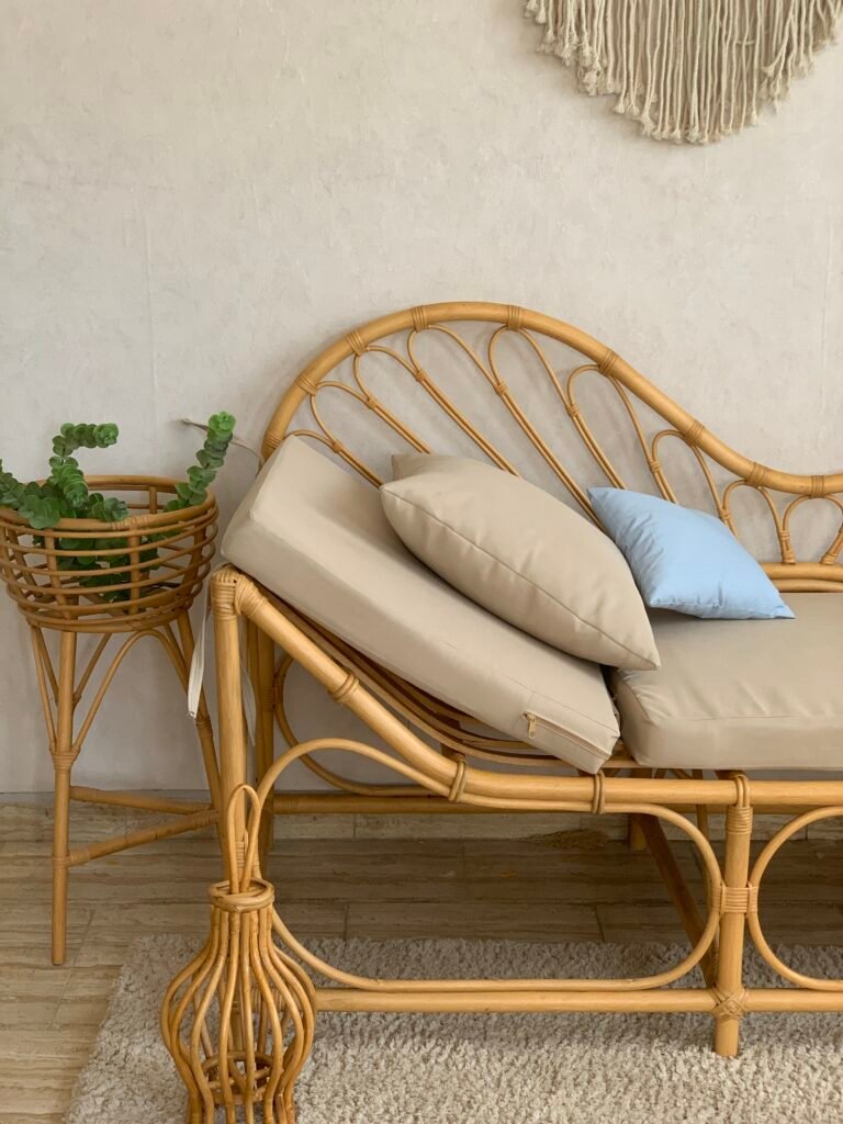 TALA Fan-Back Rattan Bench
